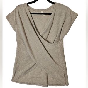 Mts Gray Wrap Front Top Women's Size Medium